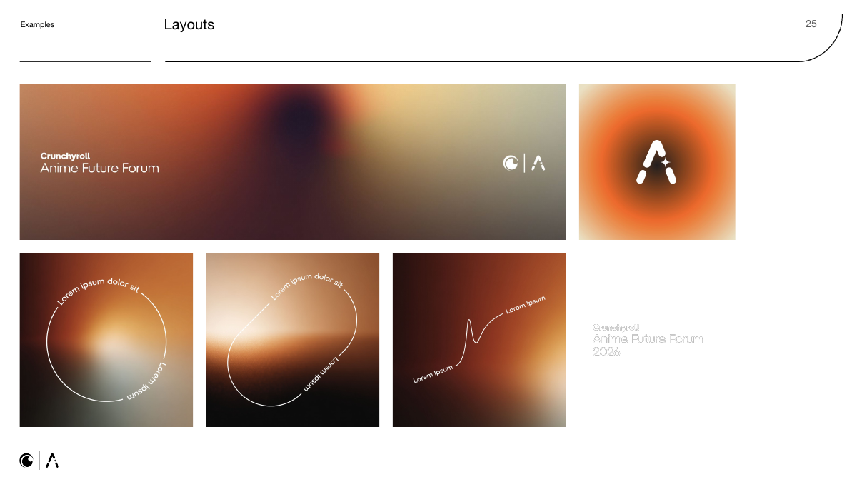 Layouts combining linework and gradients