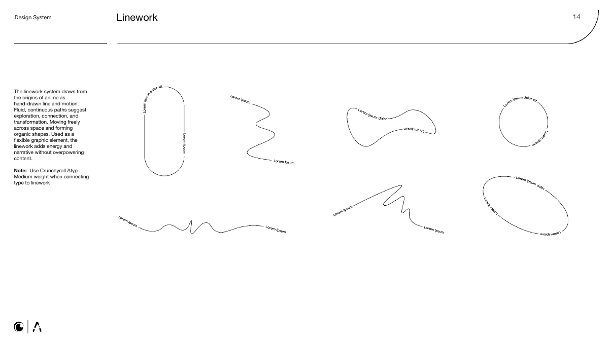 Linework system with type on path