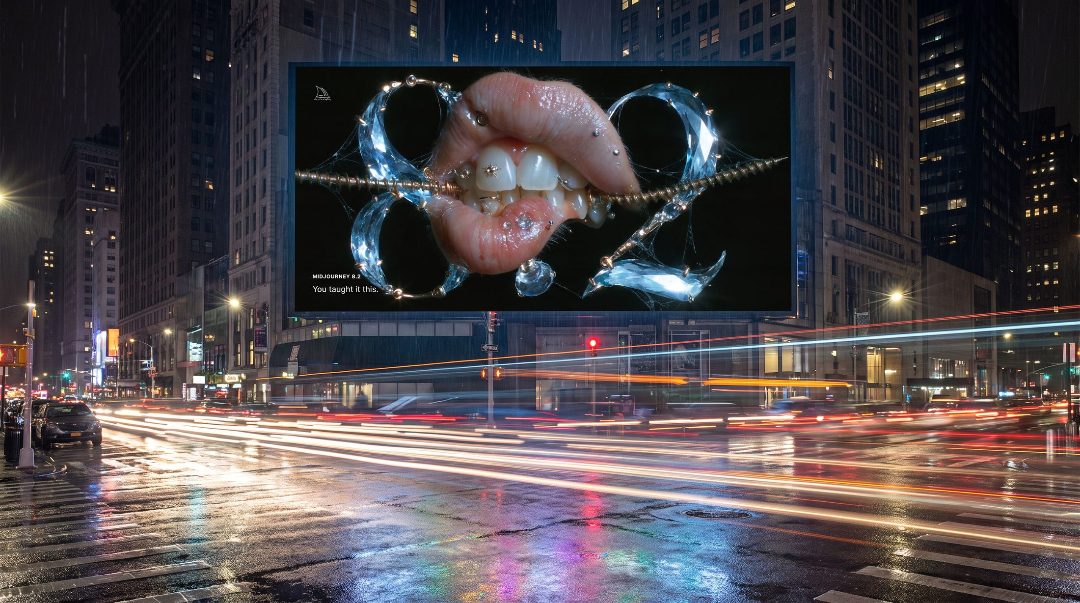 Digital billboard at night