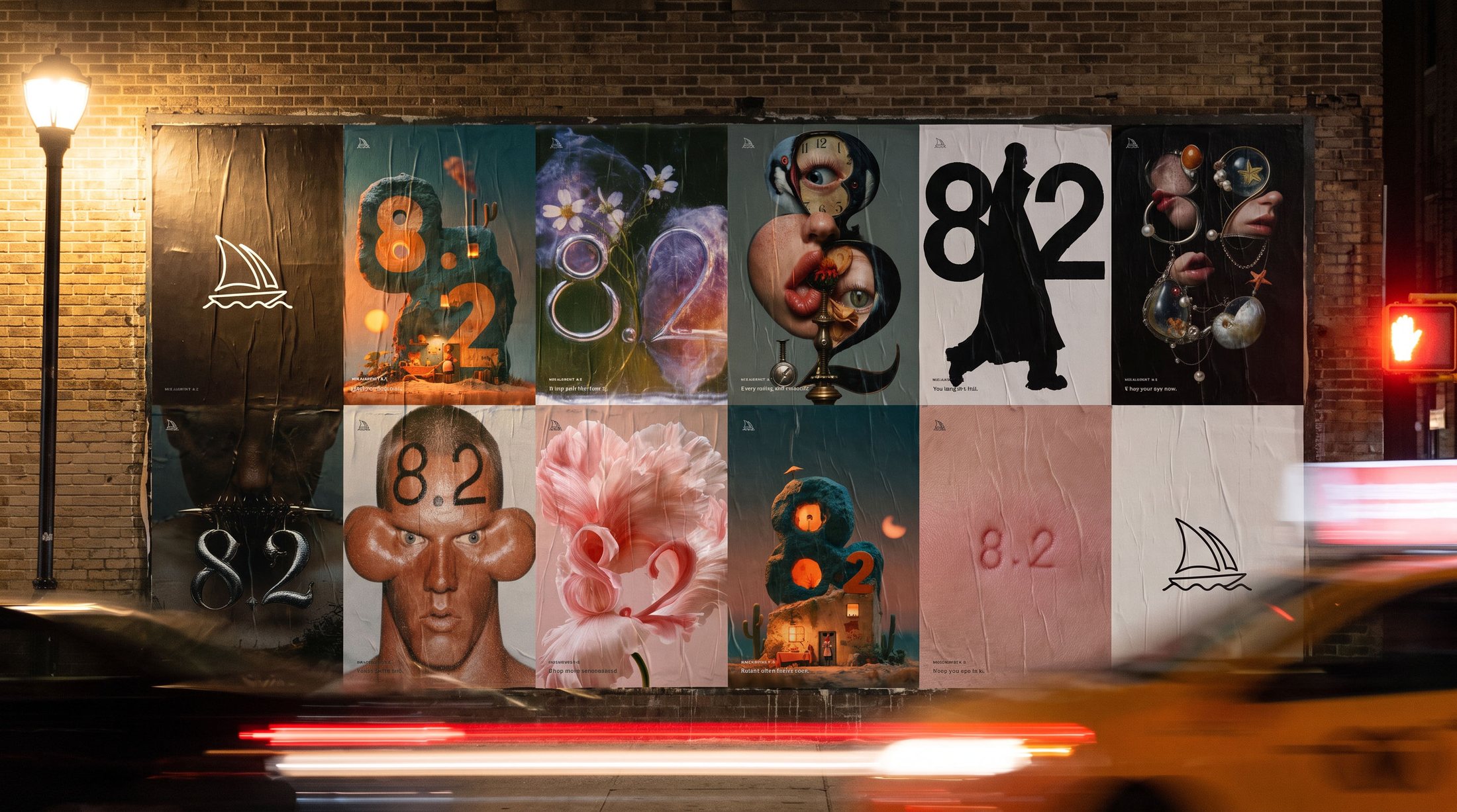 The poster run on a New York wall at night
