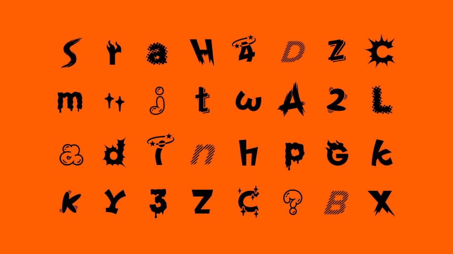 Crunchyroll glyph alphabet
